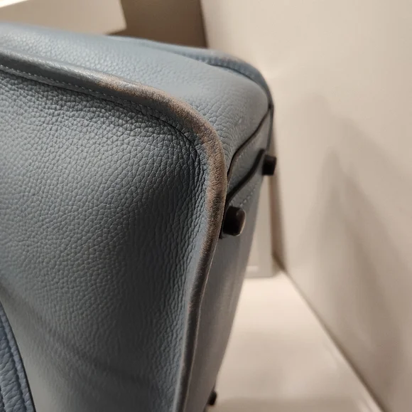 🧁GUC Coach Tyler Carryall 28 Medium Blue C2273 Pebble Leather Shoulder Tote Bag - Picture 15 of 16